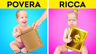 MAMMA RICCA Vs MAMMA POVERA || Fantastiche idee fai-da-te per genitori furbi