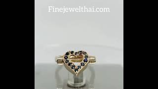 Finejewelthai-แหวนไพลิน-แหวนพลอย-พลอยประจำเดือนเกิด-Blue Sapphire-Silver-Ring-Birthstone-R1082bl-pg