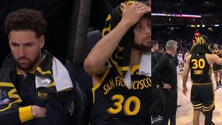 KLAY FURIOUS AT KERR & TEAM! FOR SUBBING OUT! IGNORES THEM! REFUSES TO STAND UP WITH TEAM!