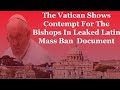 The Vatican Shows Contempt For The Bishops In Leaked Latin Mass Ban Document