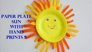 Easy Paper Plate Sun With Hand Prints DIY ~ Instructions /Tutorial..