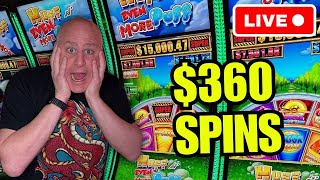 FREAK OUT $360 SPINS!!! HIGH LIMIT HUFF N EVEN MORE PUFF MAX BET SLOTS!