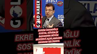 Ekrem İmamoğlu sosyal güvenlik bakanının büyük mucizevi açıklamasını okudum gelirken!#siyaset#keşfet