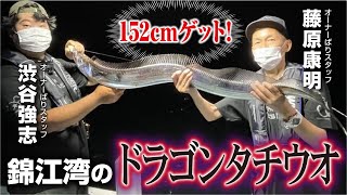 152cmゲット！錦江湾のドラゴンタチウオ