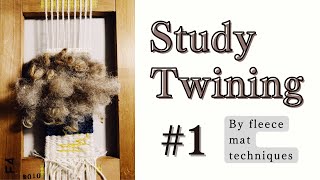 Twining technique / Persian rug knot / 緯捩り技法でフリース マットを織る #1