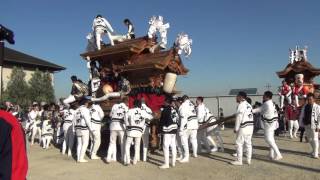 平成27年　建水分神社祭礼　壱須何神社祭礼　大伴小学校横駐車場　（南大伴・北大伴・東板持・北別井・一須賀）　だんじり