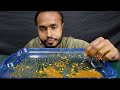 asmr eating spicy chicken masala fish fry brinjal fry u0026 gourd with rice eat food bd