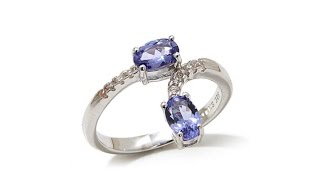 Rarities Tanzanite and White Zircon Bypass Ring