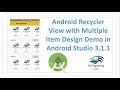 Android Recyclerview Multiple Item Design Demo || Material Design in Android Studio