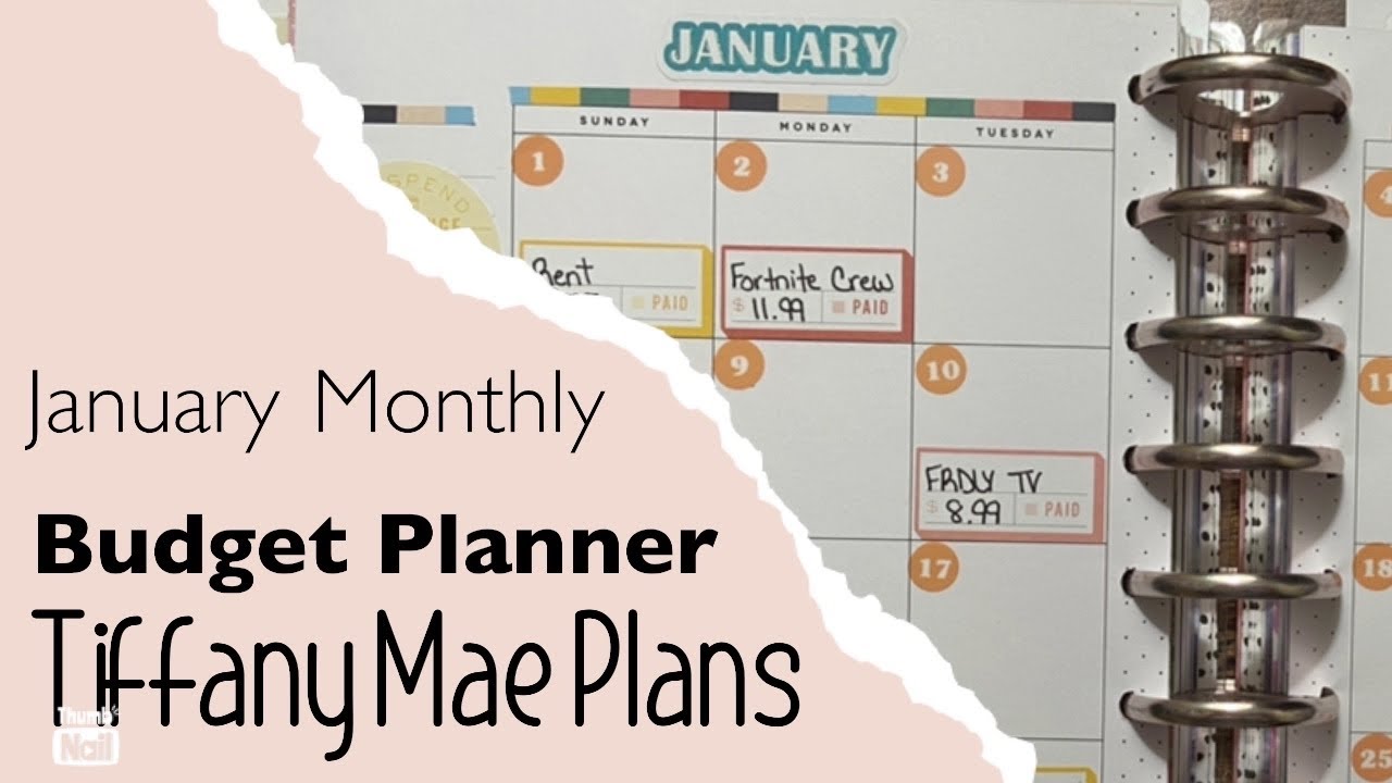 January Monthly In Budget Planner Youtube