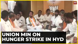 Union Min G Kishan Reddy On Hunger Strike In Hyderabad Against Cops Attempt To Detain Party Workers