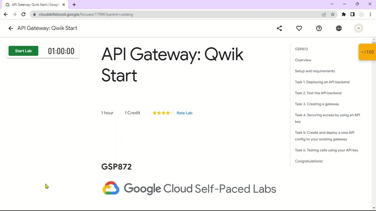 Api Gateway Qwik Start Gsp872 Solution Youtube