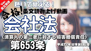 【条文読み上げ】会社法 第653条（清算人の第三者に対する損害賠償責任）【条文単体Ver.】