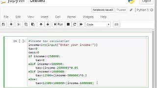Income tax calculation program in Python