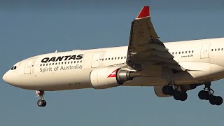 HD Qantas Airbus A330-303 - Morning Arrival at Melbourne Airport Australia [VH-QPJ]