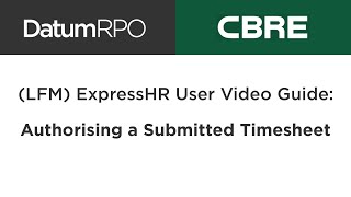 (LFM) ExpressHR: Authorising a Submitted Timesheet