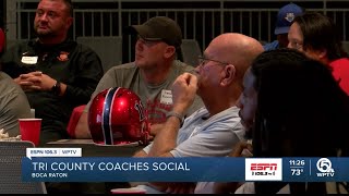 FAU football coach Tom Herman welcomes in area HS coaches