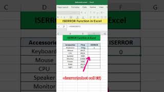 ISERROR Function in Excel | Advanced Excel Formula #excel #exceltutorial #exceltips
