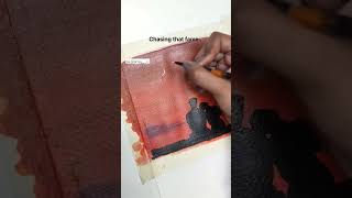 Couple Painting🧡|Easy Acrylic Painting✨|Silhouette Painting #artshorts#arttutorial#acrylicpainting