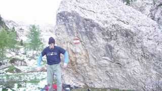 Bouldering in forcella Rinbianco: Trevisani ruggenti 7c+