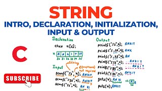 String – Introduction, Declaration, Initialization, Input & Output | C Programming Language