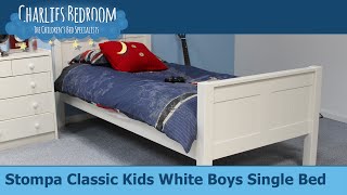 Stompa Classic White Boys Single Bed - Charlies Bedroom