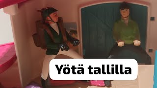 Emma ja elina tallilla yötä