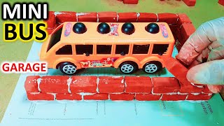 DIY Mini BUS Garage with Mini Bricks |  Bricklaying Model House