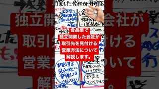 「食品業で開業した会社が取引先を見付ける営業方法」を公開！