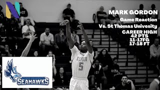 Mark Gordon \u0026 Keiser Seahawks vs St. Thomas University | Full Game Highlights | 42 PTS Career-High!!