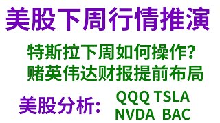 美股投资|美股下周行情推演！特斯拉下周如何操作？赌英伟达财报提前布局美股分析: QQQ TSLA NVDA  BAC