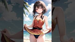 Swimsuit megumin drawn by AI #megumin  #めぐみん #konosuba #この素晴らしい世界に祝福を #rampampam