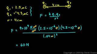 Physics 12.2.1b - Coulomb`s Law - Simple Examples