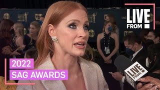 Jessica Chastain Talks Conquering Fear of Singing at 2022 SAGs | E! Red Carpet & Award Shows