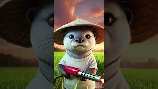 Hellworms attacking otter and people!  #otter  #farming  #farmer #cute #funny #animation #animals