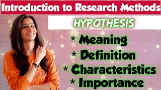 Hypothesis | Introduction to Research Methods | M.Ed. | UGC NET Education | Inculcate Learning