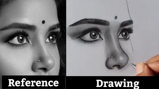 HOW TO DROW REALSTIC EYE AND NOSE //Drawing FACE Parts (Eye, Nose and Lips)