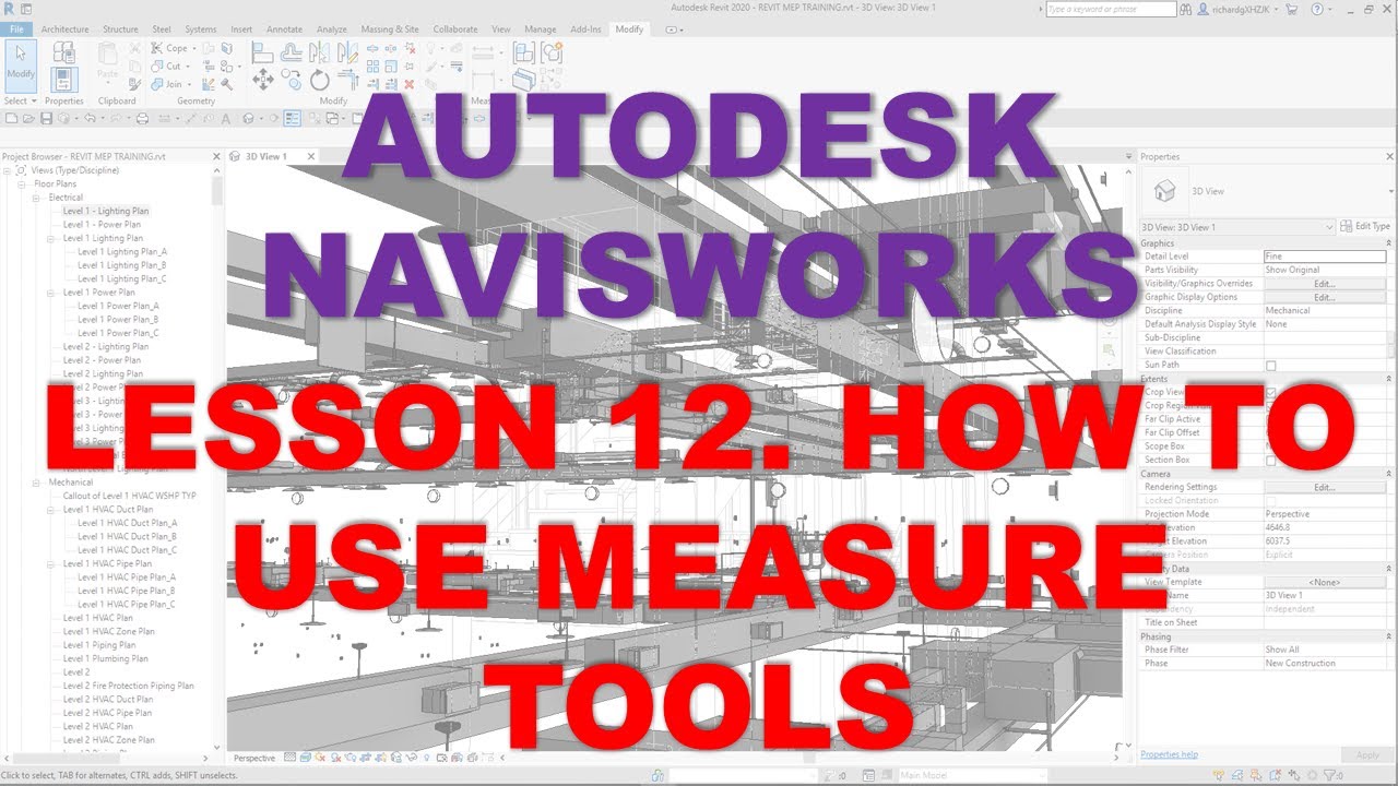 LEARNING NAVISWORKS: LESSON 12 HOW TO USE MEASURE TOOLS - YouTube