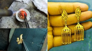 Handmade Gold Jhumka Making | How To Make Gold Jewellery | Gold Jewellery Making | Goldtips |Jhumka