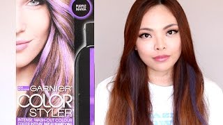 How to Dye Hair Lavender - Garnier Color Styler Purple Mania Demo and Review