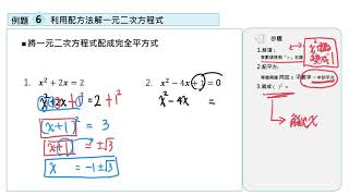 【例題6】利用配方法解一元二次方程式1