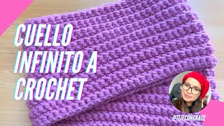 Como TEJER un CUELLO INFINITO a CROCHET 🧶 Teje con Grace