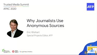 [Eric Wishart] Why Journalists Use Anonymous Sources