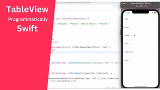 UITableView for beginners programmatically in Swift - Simple UITableView