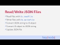 Read/Write JSON Files with Node.js