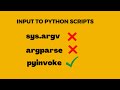 Command Line Input to Python Scripts: From sys.argv to argparse to pyinvoke