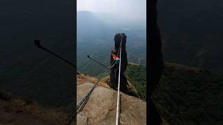 Jivdhan Vanarlingi Zipline🧗🏼‍♀️☠️ | #zipline | #jivdhanfort | #dangerous | #scary | #adventure