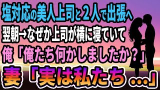 【馴れ初め】塩対応の美人上司と２人で出張へ、翌朝→なぜか横に上司が寝ていて俺「なんでここにいるんですか？」妻「実は私たち...」【感動する話】