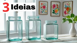 Já decorou POTE de VIDRO QUADRADO ? 💕 DIY com ideias lindas para você se inspirar.