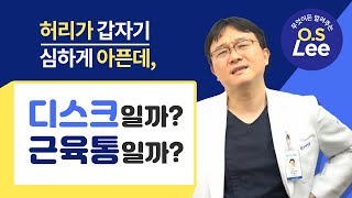 허리 통증, 근육통일까, 허리디스크일까 - OS LEE